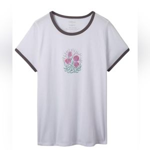 Torrid Floral Classic Fit Crew neck Ringer tee shirt